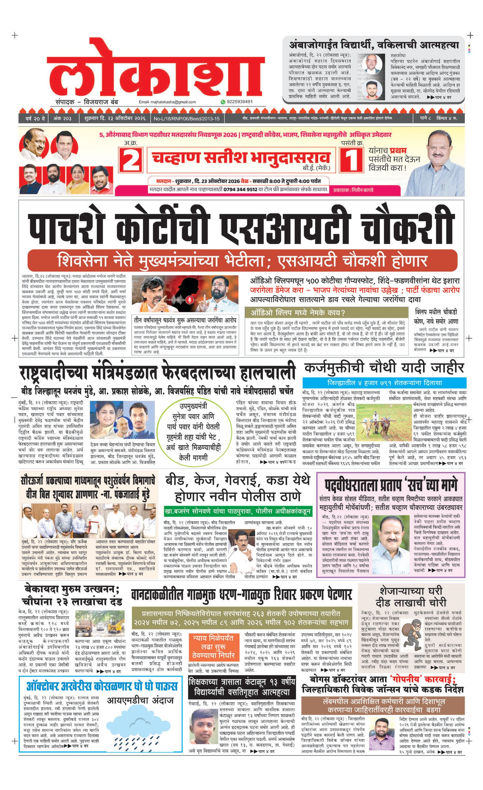 Lokasha Marathi Newspaper News